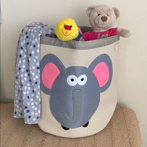 Grey Bee Children’s Toy Bin/tote/hamper Elephant